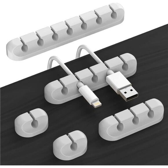 Desk Accessories for Charging Organizer - 5 Packs Grey Computer Desk Accessories - Picture 1 of 7